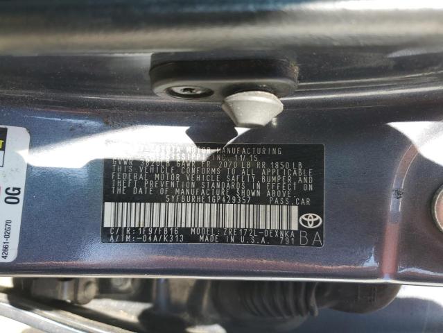 2016 TOYOTA COROLLA L - 5YFBURHE1GP429357