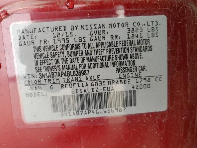 3N1AB7AP4GL636987 2016 Nissan Sentra S