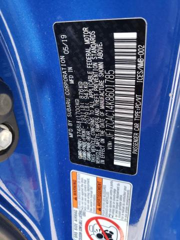 2019 SUBARU BRZ LIMITE JF1ZCAC14K8601785
