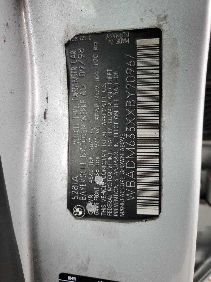 WBADM633XXBY20967 1999 BMW 528 I Automatic