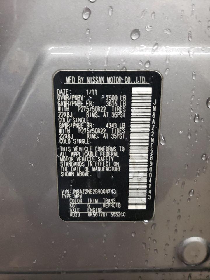 jn8az2ne2b9004743 JN8AZ2NE2B9004743 2011 Infiniti Qx56