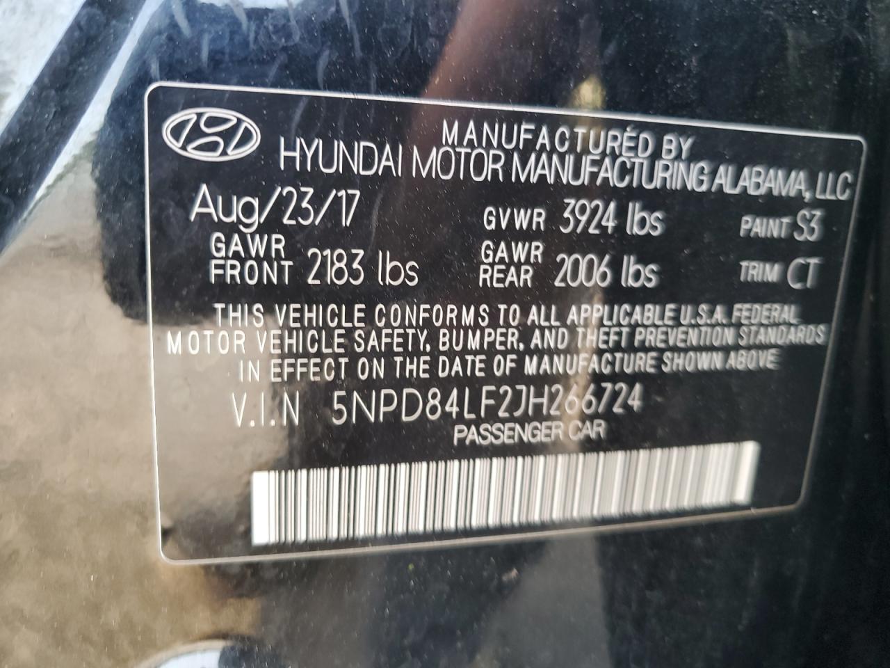 5NPD84LF2JH266724 2018 Hyundai Elantra Sel