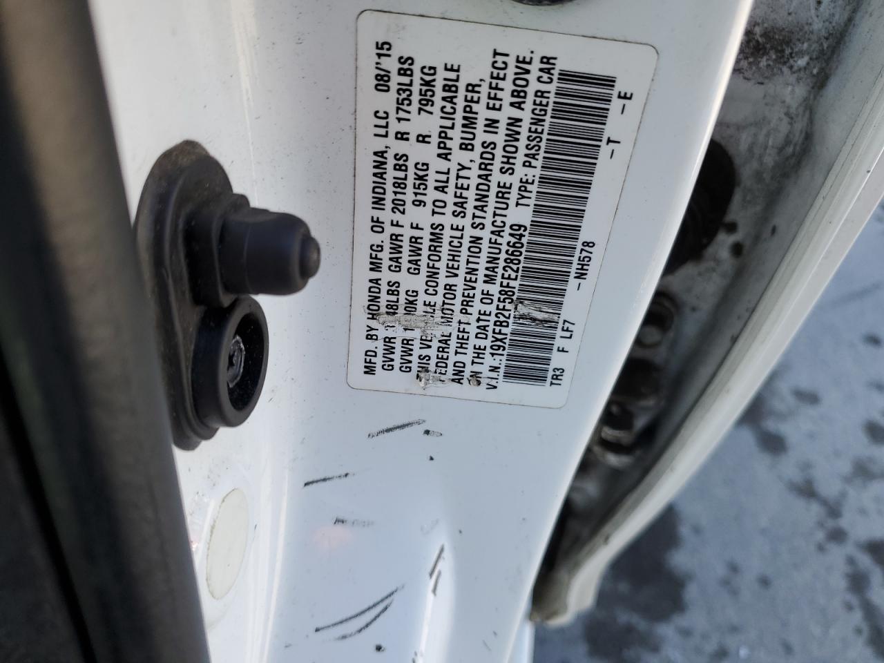 19XFB2F58FE286649 2015 Honda Civic Lx