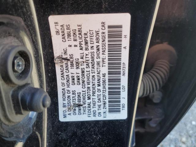 2018 HONDA CIVIC EX - 2HGFC2F72JH596146