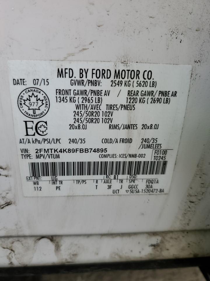 2FMTK4K89FBB74895 2015 Ford Edge Titanium