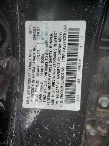 2018 Honda Civic Lx VIN: 2HGFC2F55JH504168 Lot: 44835084