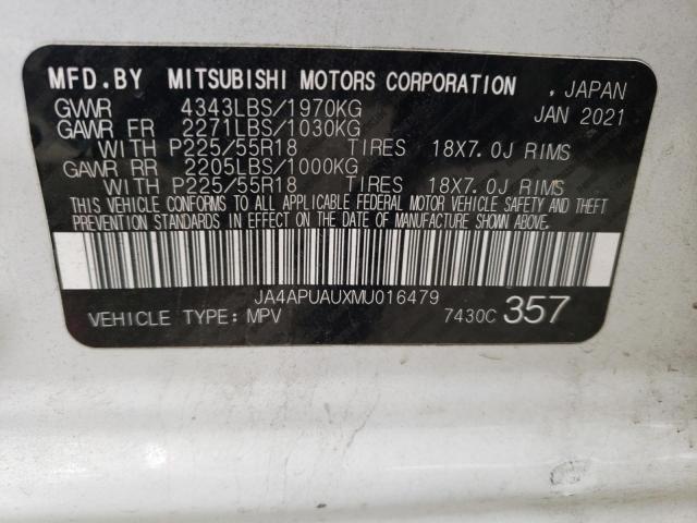 2021 MITSUBISHI OUTLANDER - JA4APUAUXMU016479