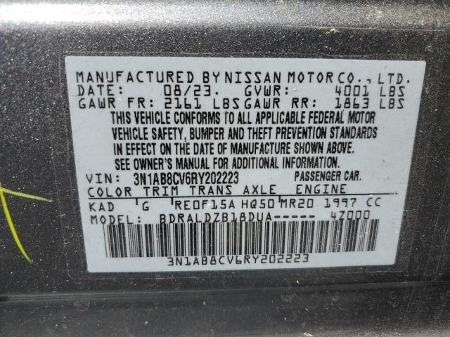 2024 Nissan Sentra Sv VIN: 3N1AB8CV6RY202223 Lot: 47387974