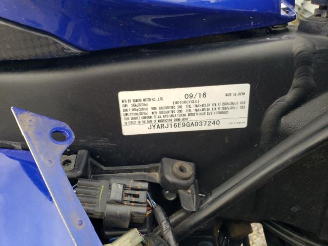 2016 YAMAHA YZFR6 JYARJ16E9GA037240