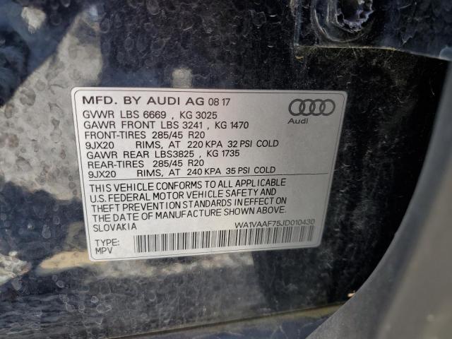 WA1VAAF75JD010430 2018 AUDI Q7, photo no. 13