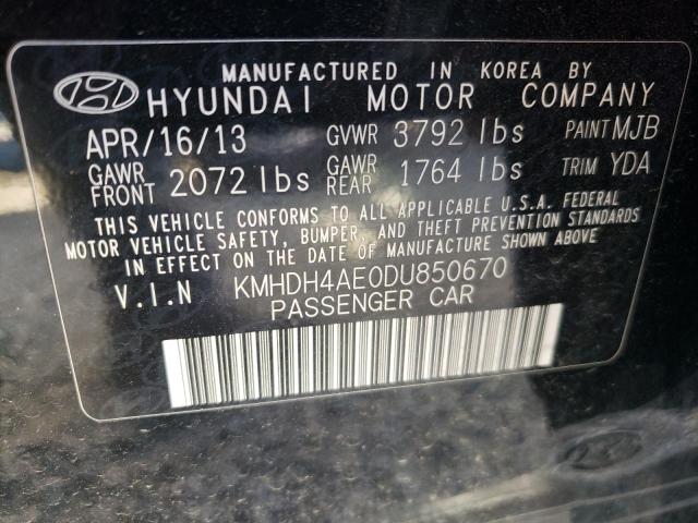 2013 Hyundai Elantra Gls VIN: KMHDH4AE0DU850670 Lot: 46066714