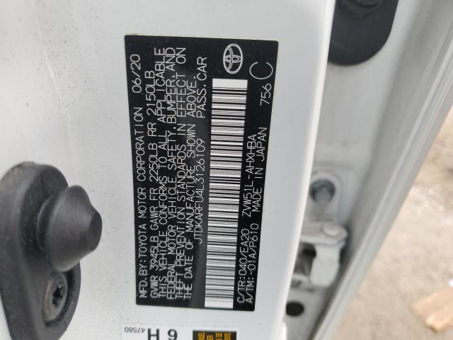 2020 TOYOTA PRIUS L - JTDKARFU4L3126109