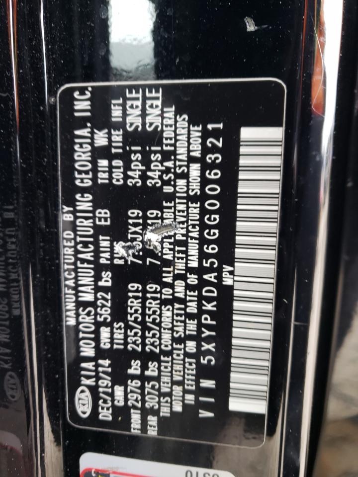 5XYPKDA56GG006321 2016 Kia Sorento Sx