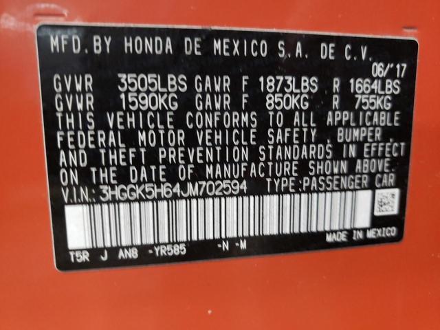 2018 HONDA FIT SPORT - 3HGGK5H64JM702594