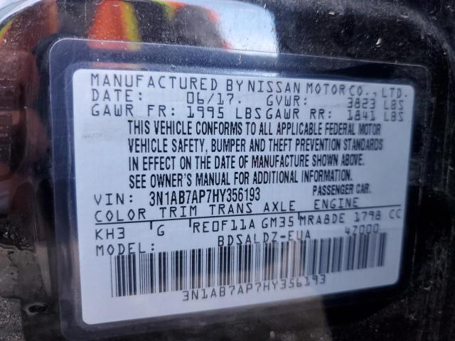 2017 NISSAN SENTRA S - 3N1AB7AP7HY356193