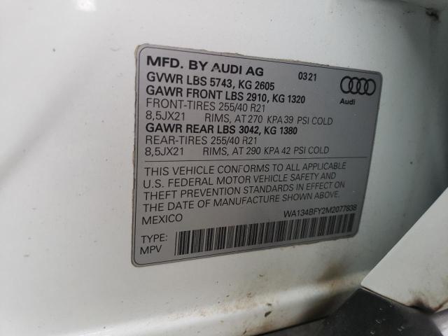 2021 AUDI SQ5 SPORTB WA134BFY2M2077838