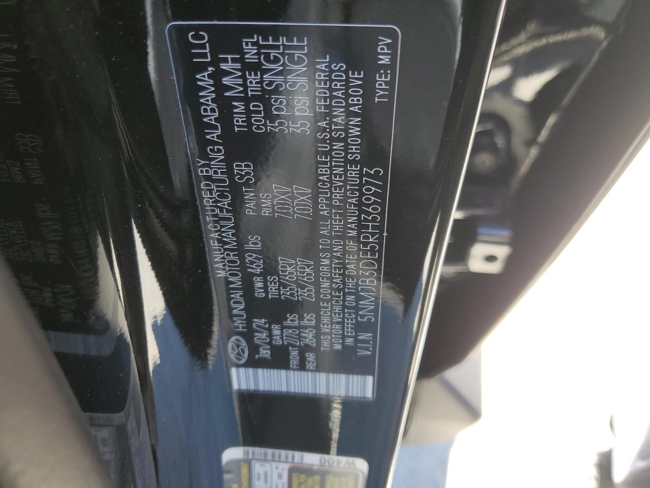 5NMJB3DE5RH369973 2024 Hyundai Tucson Sel