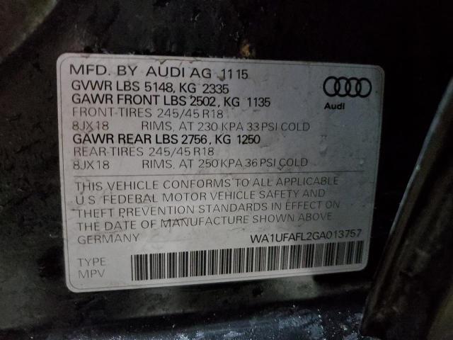 VIN WA1UFAFL2GA013757 2016 Audi A4, Premium Plus no.12