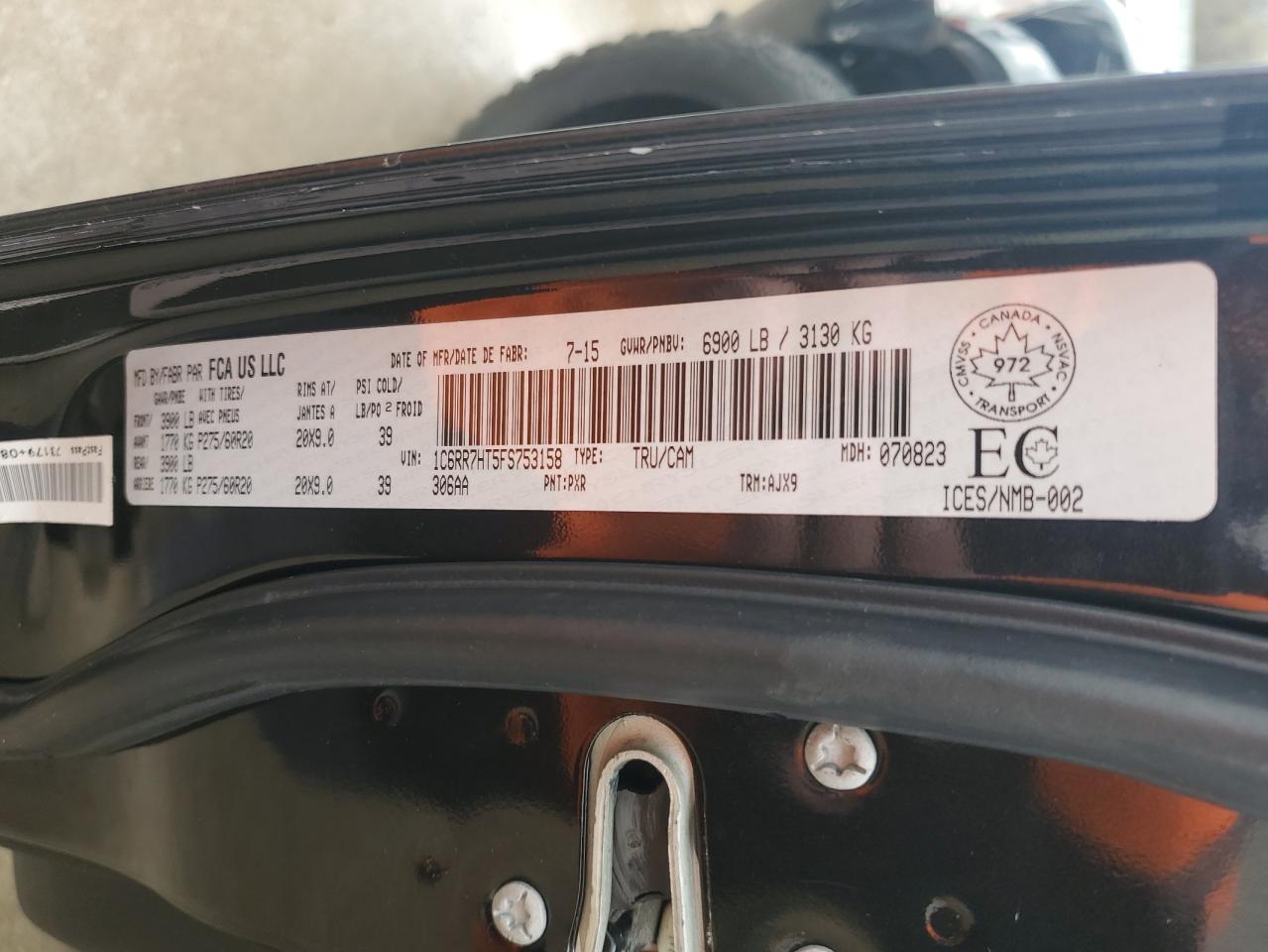 1C6RR7HT5FS753158 2015 Ram 1500 Sport