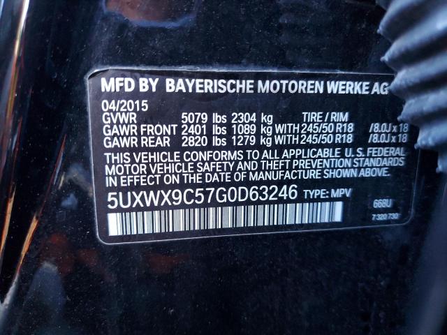 2016 BMW X3 XDRIVE2 5UXWX9C57G0D63246