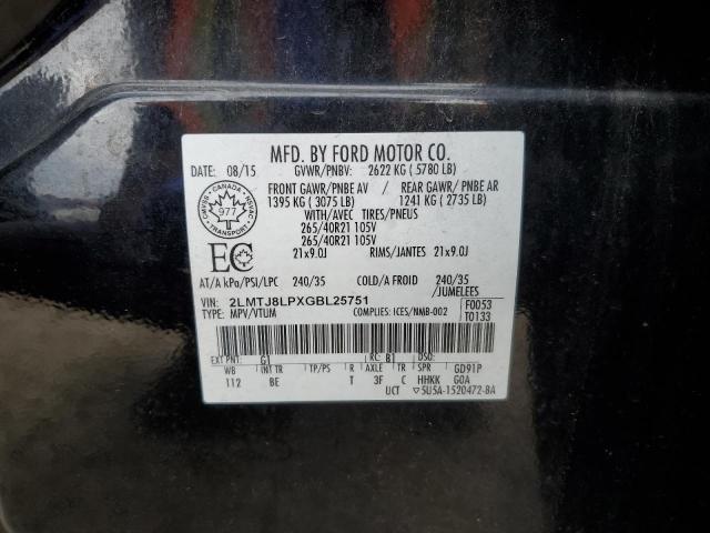 2016 LINCOLN MKX RESERV - 2LMTJ8LPXGBL25751