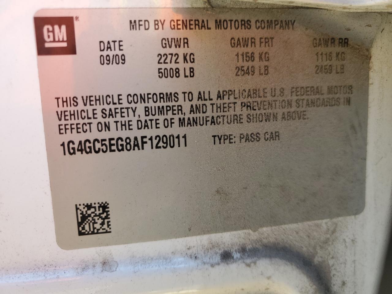 1G4GC5EG8AF129011 2010 Buick Lacrosse Cxl