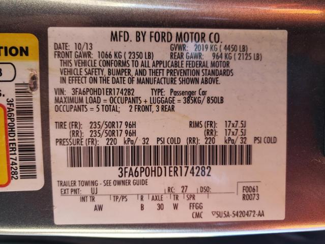 2014 Ford Fusion Se VIN: 3FA6P0HD1ER174282 Lot: 46202814