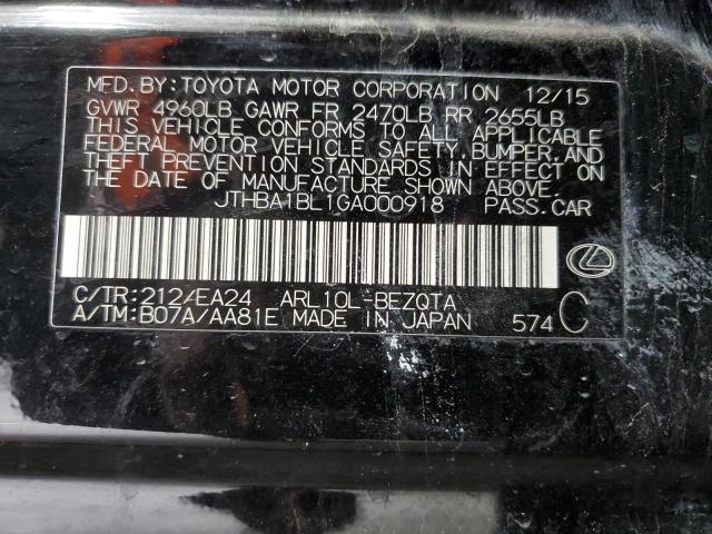 2016 LEXUS GS 200T BA JTHBA1BL1GA000918