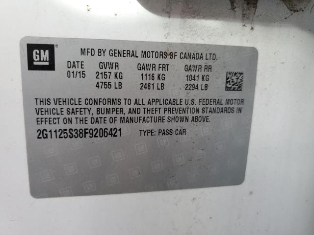 2015 CHEVROLET IMPALA LT - 2G1125S38F9206421