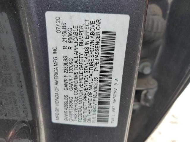 2020 Honda Accord Lx VIN: 1HGCV1F18LA102036 Lot: 46407874