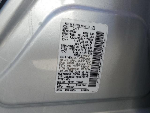 2011 Nissan Rogue S VIN: JN8AS5MT1BW176172 Lot: 48516094