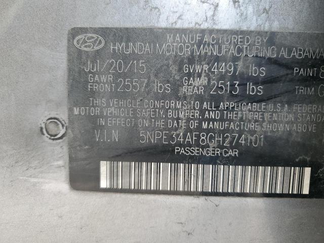 2016 Hyundai Sonata Sport VIN: 5NPE34AF8GH274101 Lot: 45440104