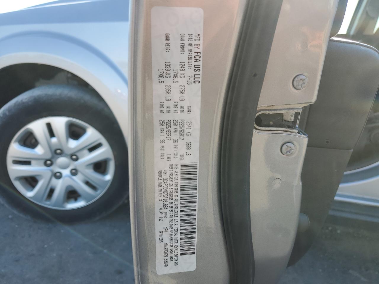 3C4PDDAG7GT101894 2016 Dodge Journey Se