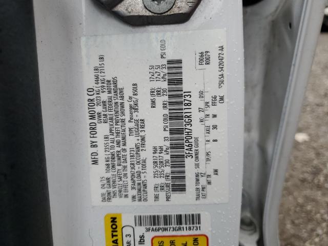 2016 Ford Fusion Se VIN: 3FA6P0H73GR118731 Lot: 48096524