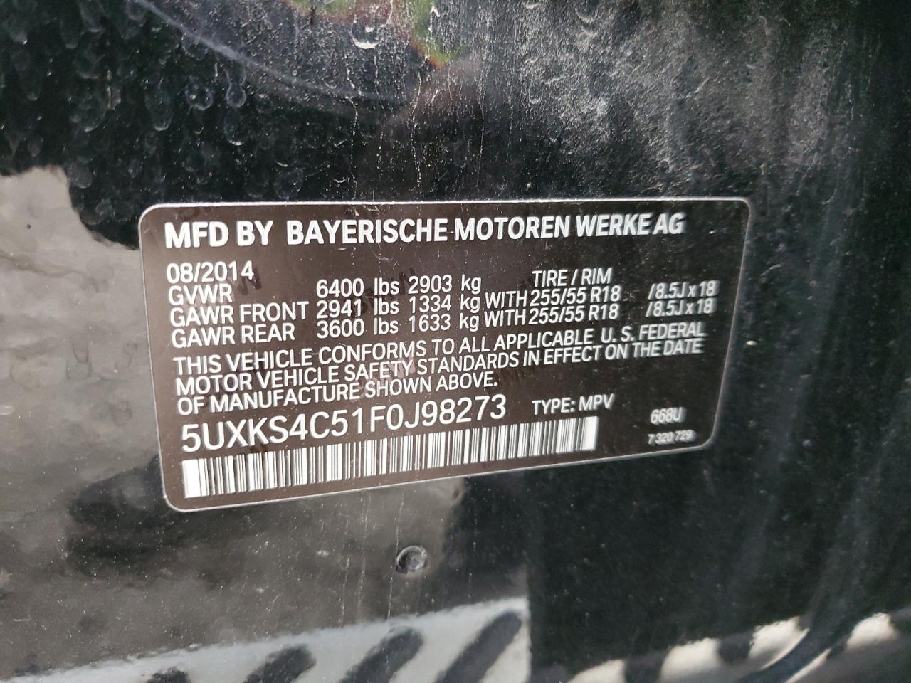 Lot #2435851032 2015 BMW X5 XDRIVE3