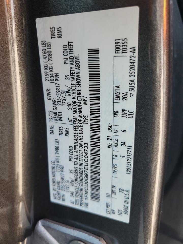 1FMCU0G97EUC04733 2014 Ford Escape Se