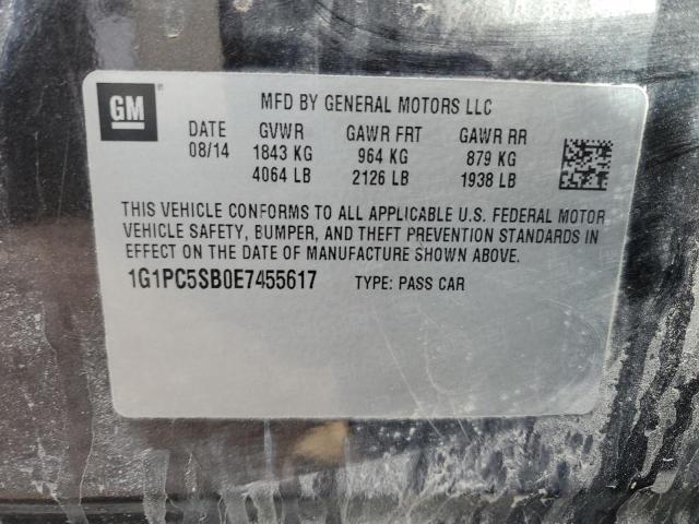 2014 Chevrolet Cruze Lt VIN: 1G1PC5SB0E7455617 Lot: 47303734