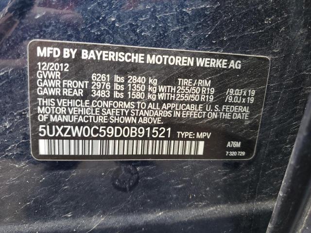 VIN 5UXZW0C59D0B91521 2013 BMW X5, Xdrive35D no.12