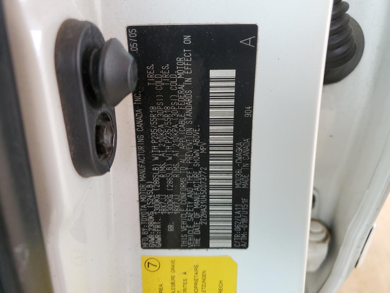 2T2HA31U45C073772 2005 Lexus Rx 330