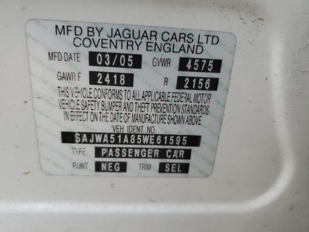 SAJWA51A85WE61595 2005 Jaguar X-Type 3.0