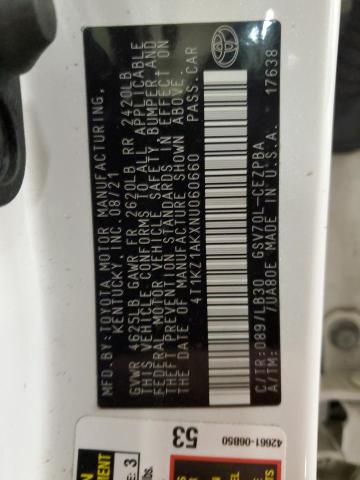 2022 Toyota Camry Trd VIN: 4T1KZ1AKXNU060660 Lot: 48858634