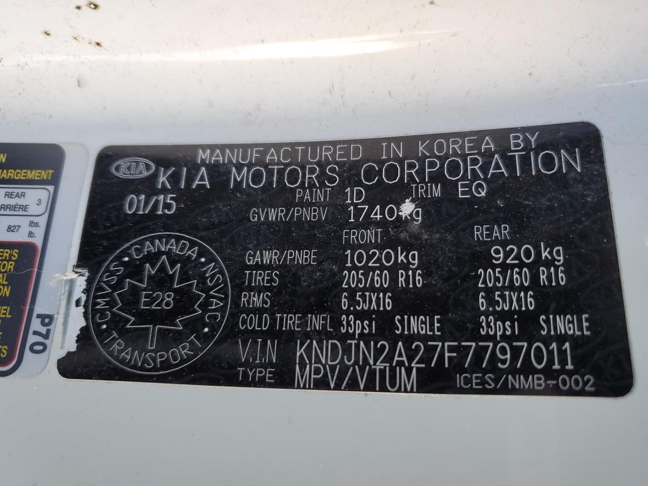 KNDJN2A27F7797011 2015 Kia Soul