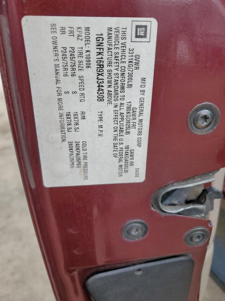 1GNFK16R9XJ344308 1999 Chevrolet Suburban K1500