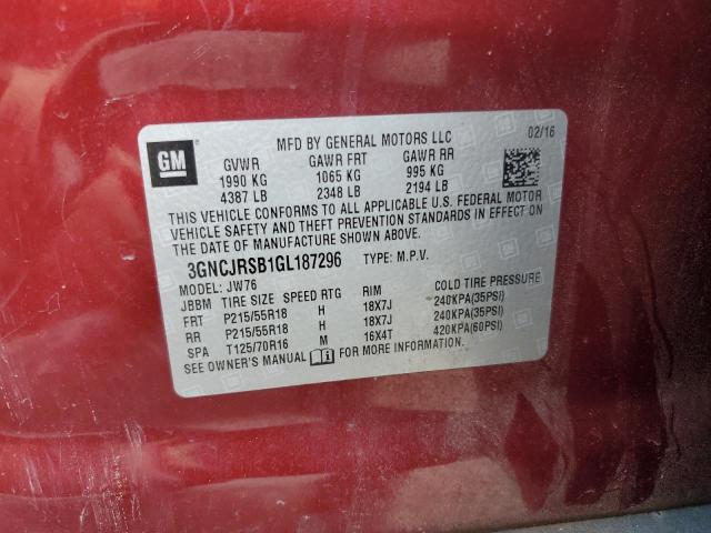 2016 Chevrolet Trax Ltz VIN: 3GNCJRSB1GL187296 Lot: 48619544