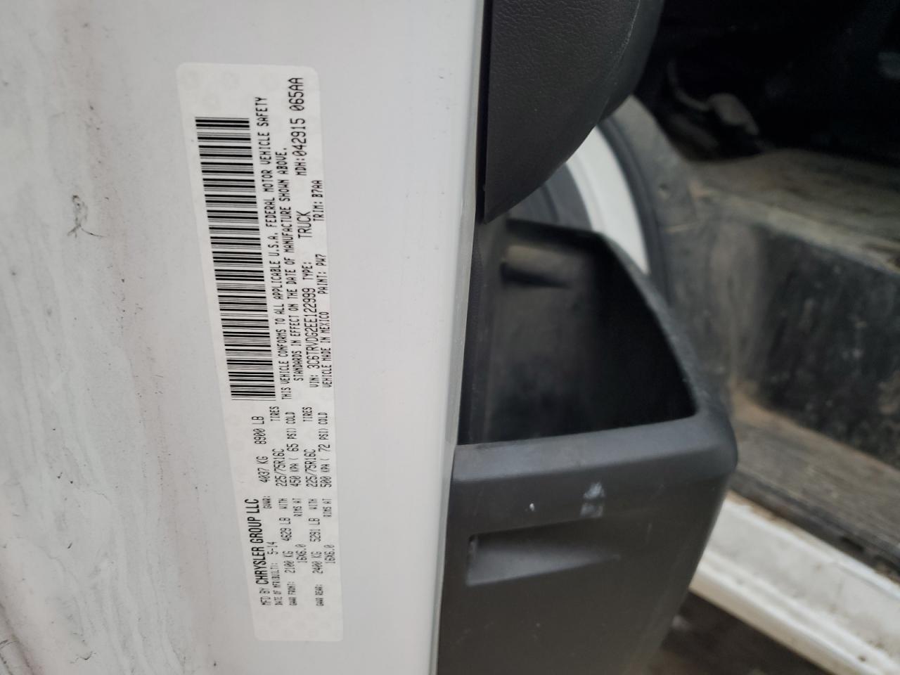 3C6TRVDG2EE122999 2014 Ram Promaster 2500 2500 High