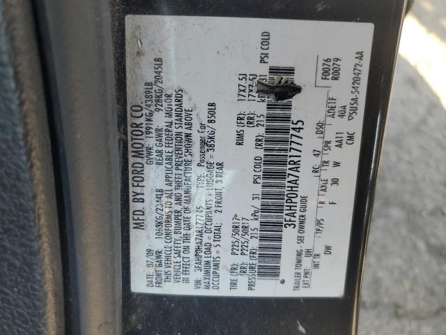 2010 Ford Fusion Se VIN: 3FAHP0HA7AR177745 Lot: 48249224