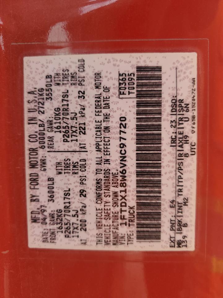 1FTDX18W6VNC97720 1997 Ford F150