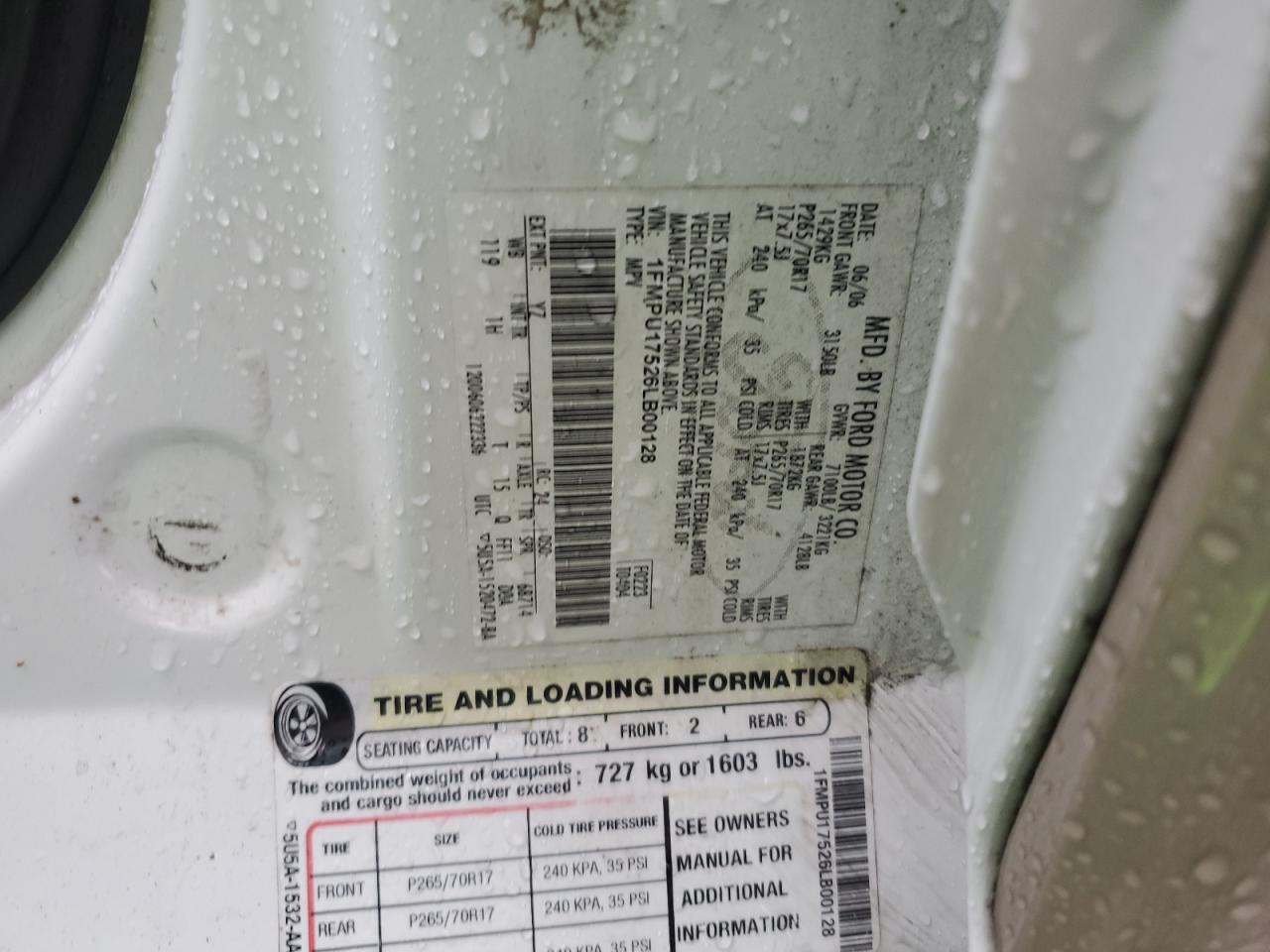 1FMPU17526LB00128 2006 Ford Expedition Eddie Bauer