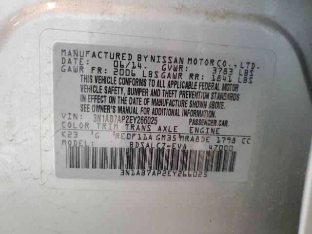 2014 Nissan Sentra S VIN: 3N1AB7AP2EY266025 Lot: 48422294