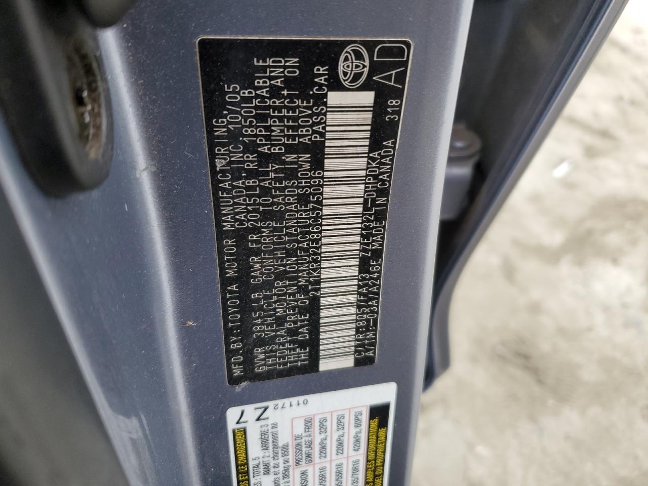 2T1KR32E86C575096 2006 Toyota Corolla Matrix Xr